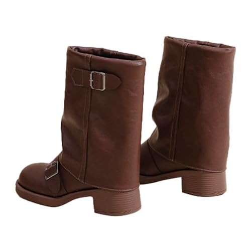 Bottes mi-mollet femme en PU pour vos sorties printanières en talon bloc