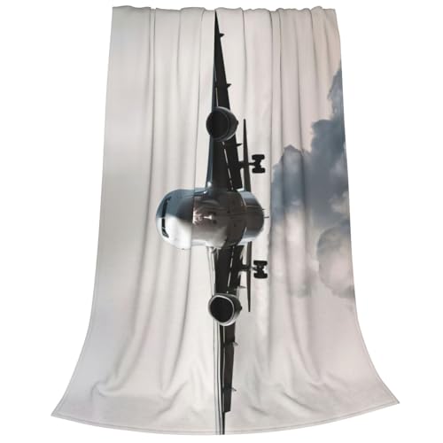Couverture polaire en flanelle légère motif avion pour lit et canapé