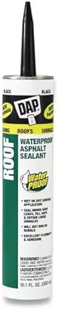 Dap 18268 6 Pack 10.1 oz. Roof Waterproof Asphalt Filler and Sealant, Black