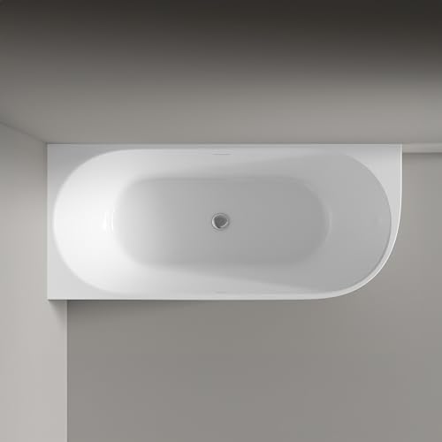 BERNSTEIN Freistehende Badewanne aus Sanitäracryl Wanne mit Doppelwandiger Konstruktion 170 x 75 x 60 cm - 5 Jahre Garantie - Standbadewanne Lena Corner in Weiß glänzend, Acryl-Wanne Einbau Links – Bild 6