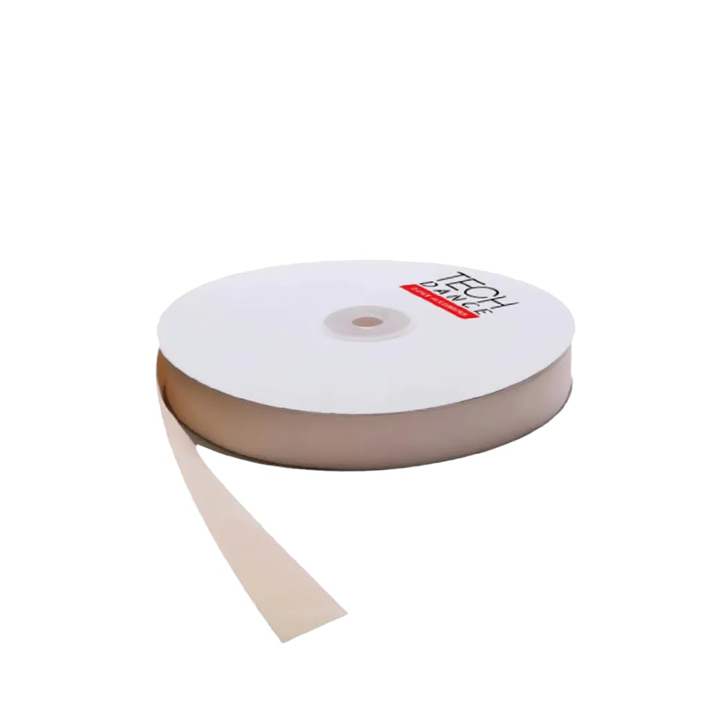 Rotolo da 24 Metri Nastro Elasticizzato per Techdance TH-087 Sport Palestra Fitness Calcio Calcetto Allenamento Accessori Danza Classica Tempo Libero Relax (Nudo, 24 Metri)
