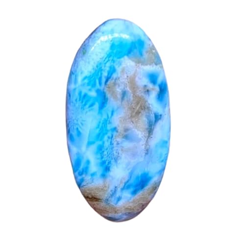 Larimar cabochon 37x18mm, pierre gemme en vrac naturelle pour création de bague DIY