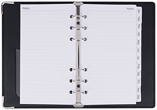 Undated Weekly & Monthly Planner With 6-Ring Binder For 2023 Or Any Time, Personal Size, Black #TOP4
