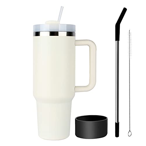 40 oz Tumbler with Handle and Straw Lid,Stainless Steel Travel Mug Water Bottle Cup,Reusable Insulated Vacuum splashproof Cup,for Car,Home,Office,Gifts