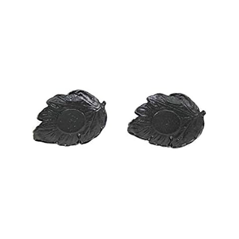 2 Black Leaf Japanese Sturdy Cast Iron Teacup Coaster ~ We Pay Your Sales Tax Cover