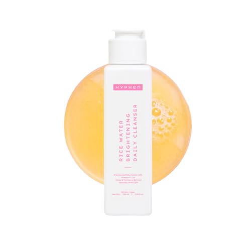 Hyphen 10% Rice Water Brightening Face Wash | Daily Face Cleanser for Women and Men | Brightens Skin | Removes Dirt & Impurities | Face Care, Gentle Facewash, Non-drying, Fragrance Free Formula | Skin Care Products | Suitable for All Skin Types - 100 ml