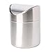 Fablcrew Mini Poubelle de Comptoir Acier Inoxydable, Mini Poubelle de Table INOX avec Couvercle de Balançoire Pratique pour Bureau Table Voiture Chambre