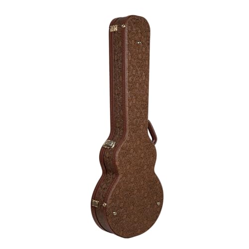 Crossrock Wooden Les Paul Guitar Case | Blossom Brown Finish, Burgundy Velvet, Lock – Designer Series (CRW530LBQ) by Crossrock - Image 2