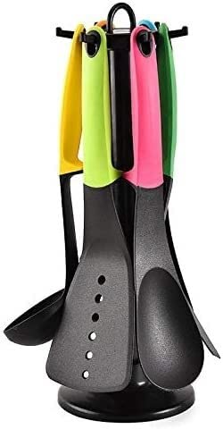 Küchenhelfer Set Silikon-Kochutensilien-Set mit Halter-Küchenutensilien Antihaft-Pfanne Hitzebeständiges Nylon-Silikon-Backset Hygienisch