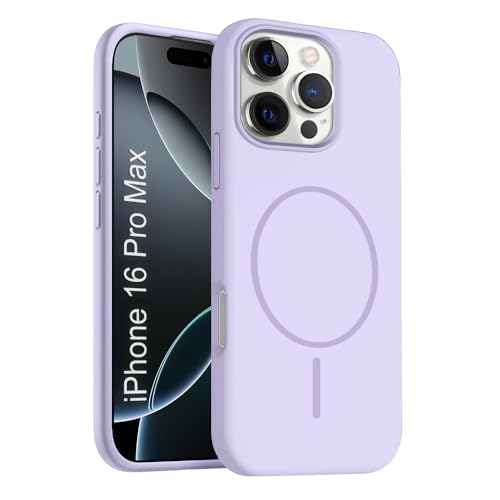 Image of iPhone 16 pro Max Silicone Magsafe Case | Shock Proof Design & Camera Protection | Premium Rubberised Apple iPhone 16 pro Max Cover (Microfiber Lining) | Magnetic Liquid Silicone - Purple