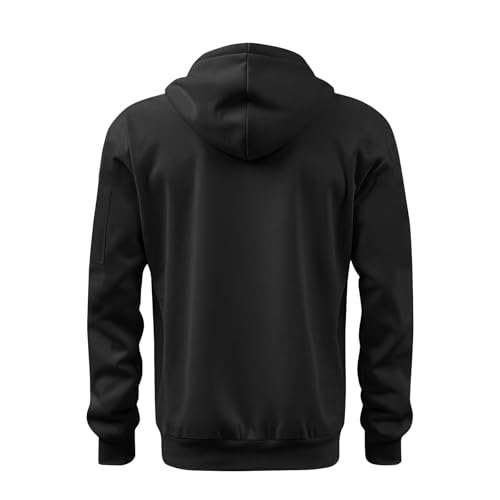 Ymosrh Men's Casual Hoodies, Long Sleeve Athletic Workout Pullover Tactical Sweatshirts with Pockets, M-3XL3