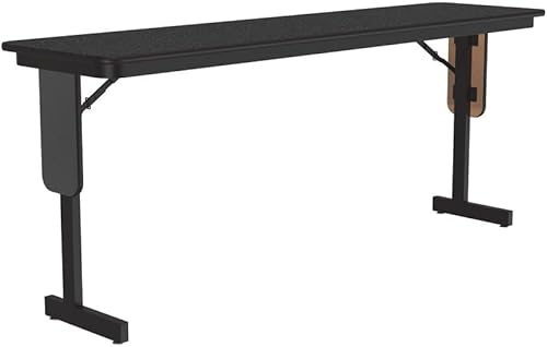 Miniatura 7 de Correll Mesas de seminario de patas de panel (HPL), 18 x 72 pulgadas, granito negro