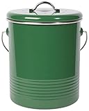 Now Designs Compost Bin Green Powder Coated Steel with Charcoal Filter, 8.5 inches high,1.25 Gallon