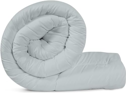 Image of Utopia Bedding Comforter Duvet Insert, Quilted Comforter with Corner Tabs, Box Stitched Down Alternative Comforters (Light Grey, 155 x 220)