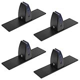 4 Pcs Black Office Desk Partition Clamp T Shaped Bracket, Aluminum alloy Sneeze Guard Clamp Bracket Support with Base, Shelf Holder Clips for 4-10 mm Plexiglas or Acrylic Panel Partition