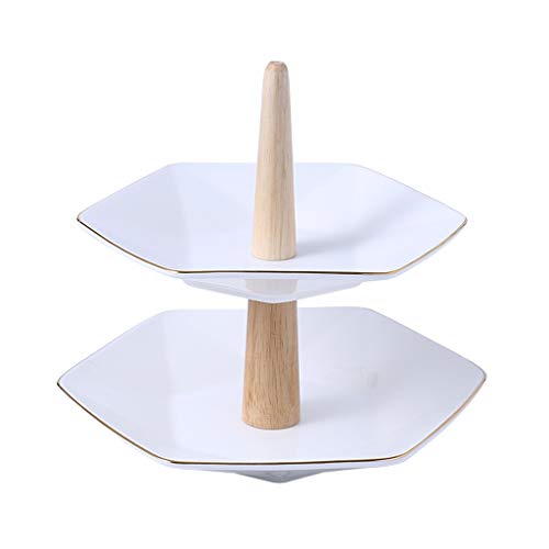 Plat à fruits double couche blanc au design épuré pour décoration de table basse