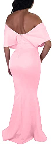 Womens Sexy Off Shoulder Formal Bodycon Fishtail Maxi Dress Evening Gown Cocktail Party Long Dress #TOP3