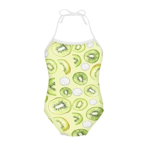 Image of One Piece Swimsuit for Girls Beach Bathing Suit Halter Straps Sports Swimwear for 1-10 Year Toddler Kids