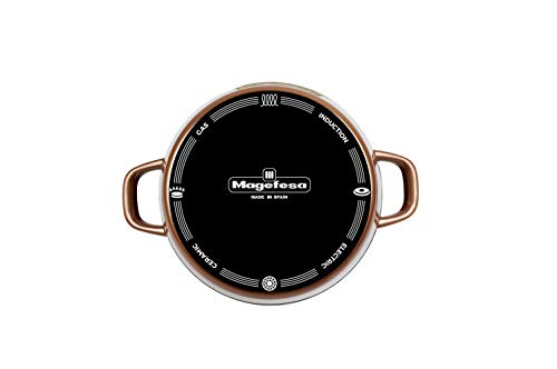 Magefesa Copper Topf 24 cm mit Glasdeckel, aus emailliertem Stahl, zwei Schichten äußerer Emaille Farbe Kupfer und… - Image 8
