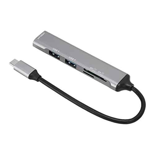 Image of TrueCartType C Hub, USB C Hub 5 in 1 High Speed Read Plug and Play Metal Electronics for for U Drive for Keyboard for Linux
