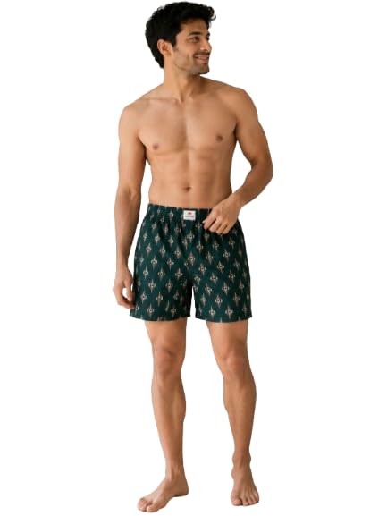 Men's Cotton Ikat Print Boxer Shorts | Regular Fit Nightwear Boxer-picture-11