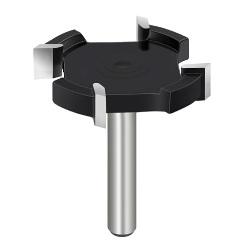 Mikniri Slab Flattening Router Bits 1/4 Inch Shank, CNC Spoilboard Surfacing Router Bit 4 Wings...