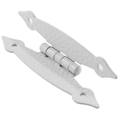 Murtenze 4 Pack 3.5 Inch White Antique H Hinges Cold Rolled Steel Cabinet Hinge Flat Hinges Flush Mount Door Hinges Decorative Hinges For Cabinet Drawer Jewelry Box #TOP3