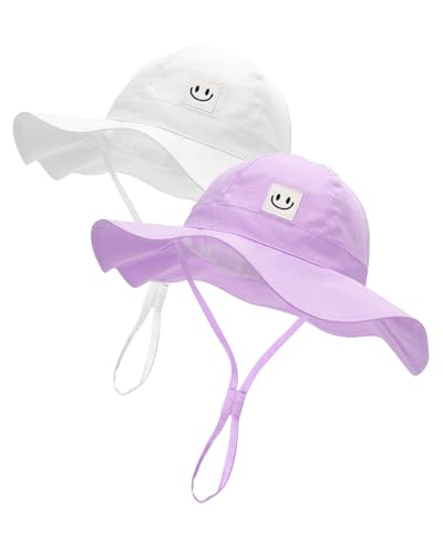 Image of FURTALK Baby Girl Sun Hat Toddler Beach Hats UPF 50+ Wide Brim Bucket Summer Hat