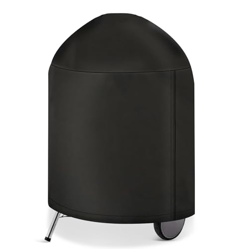 Holzkohle-Kugelgrill Grillabdeckung, für Weber Kettle 22 Zoll Holzkohlegrill, Heavy Duty Wasserdicht Outdoor Runde Smoker Abdeckung, Verblassen und UV-beständige Abdeckung