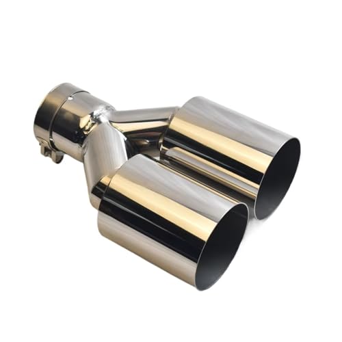 Embout d'échappement double inox 304 pour tube 73mm vers sortie 89mm de longueur 10 pouces