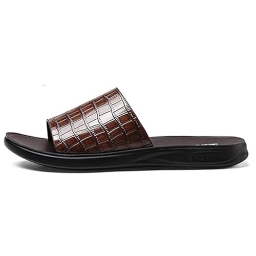 Men's Printed Leather Sandals - Open-Toe Anti-Slip Flat Design Outdoor Casual Beach Summer Shoes2