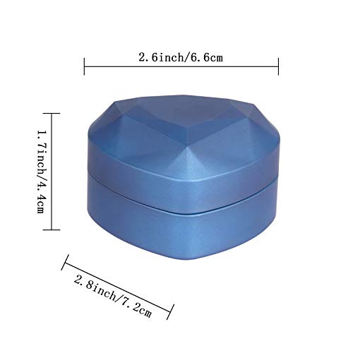 Image of LETURE Heart Shaped Ring Gift Box with LED Light, Velvet Earrings Jewelry Case with Light, Jewellry Display Box for Wedding, Engagement, Proposal, Birthday and Anniversary (Blue)