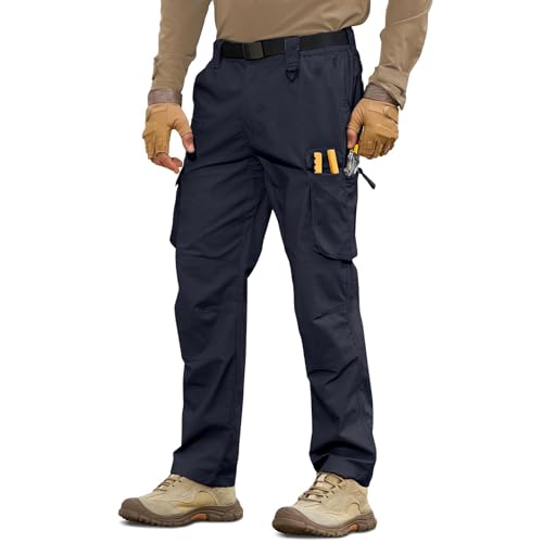 Cargo Pants for Men's Tactical Pockets Cargo Hiking Lightweight Work Pants Construction Water Resistant