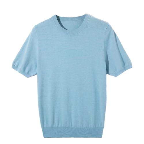 Men Short Sleeve Knitwear Sweater O-Neck Classic Loose Business Pullover Basic Clothing Tops