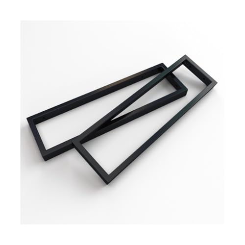 2 Stück Design Regalhalterung Schwarz für Waschtischplatte, Waschtischkonsole, Regalhalter, Konsole, Rechteck 50 cm, Massive Ausführung aus 1,5mm Stahl