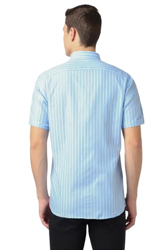 Image of Peter England Men's Casual Premium Summer Half Sleeve Shirt | 100% Cotton