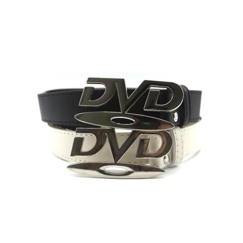 Cinturón unisex con hebilla nostálgica vintage en cuero negro ajustable 4