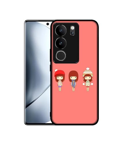 Image of Cute Girls Design Premium 2D Printed Metal Back Case Cover for Vivo V29 5G / V29 Pro 5G
