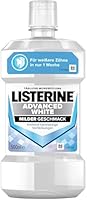LISTERINE Advanced White Milder Geschmack 500 ml, Mundspülung zur Entfernung hartnäckiger Zahnverfärbungen, für weißere Zähne in nur 1 Woche, Mundwasser bekämpft wirksam Bakterien im Mundraum