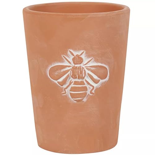Something Different Charming Single Bee Motif Terracotta Red Plant Pot - 11 cm x 8.5 cm (1 Pc) - Perfect for Indoor Gardens, Home Decor & Unique Gifts