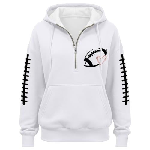 eoeioa Womens Football Mom Sweatshirt College Sweatshirt with Pockets - image 4