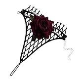 Ciieeo Pulsera de Rosa de Metal Negra para Mujer, Pulsera Floral Estética y Moderna, Joyería de Muñeca para Adolescentes y Obsequio de Cumpleaños, Accesorio de Moda para San Valentín