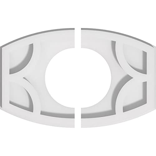 Image of Ekena Millwork CMP10X6KY2-04000 Kailey Architectural Grade PVC Contemporary, Two Piece Urethane Ceiling Medallions 10 inchW x 6 5 /8 inchH x 4 inchID x 5 1 /4 inchC x 1 inchP
