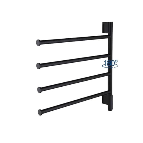 Sèche-serviettes électrique noir mat au design mural pivotant minimaliste - 2