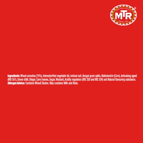 MTR Plain Upma Mix - Breakfast Mix | Quick Breakfast | Roasted & Seasoned Semolina | Ready-To-Make Indian Breakfast | 160g