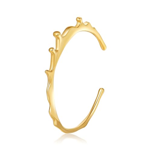 Gold Bangle for Women - 18K Gold Plated Stainless Steel Love Friendship Crystal Bracelets with Cubic Zirconia