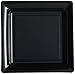 Plato de plástico negro | Juego de 36 platos negros brillantes | Lavable en frío | Plato cuadrado 21 x 21 cm | plástico duro |