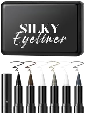 MAEPEOR Gel Eyeliner Set 6 Colors Smooth Cream Eyeliner Pen Smudge-proof and Waterproof Gel Eye Liner for Women Girls (Set 601)