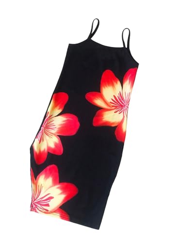 SOLY HUX Toddler Girl's Summer Floral Print Split Cami Dress Spaghetti Strap Midi Dresses3