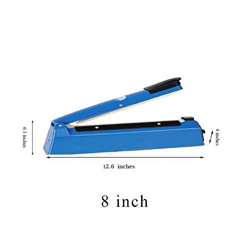 LabZhang 8inch Impulse Bag Sealer,Impulse Heat Sealer,Manual Plastic Poly Bag Heat Sealing Machine for Sealing Foods & Meal,Impulse Heat Seal Closer with Replacement Kit